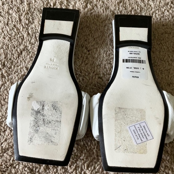 KHAITE White Ruched Slide Sandals - Picture 3 of 4